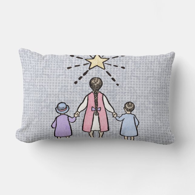 Coussin Rectangle Ah! Ah! Petite Étoile de Nuit Comptine de Nursery  (Recto)
