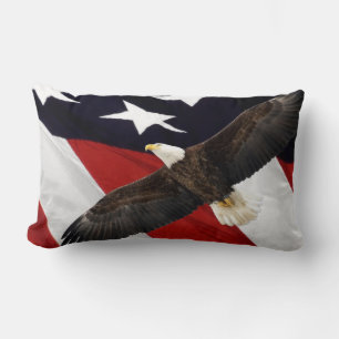 Coussin Rectangle Aigle et drapeau américain