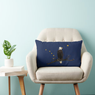 Coussin Rectangle Aigle Et Drapeau De L'Alaska