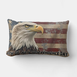 Coussin Rectangle Aigle majestueux et drapeau – Esprit de liberté