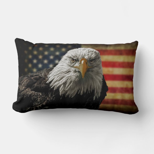 Coussin Rectangle Aigle royal et drapeau (Recto)