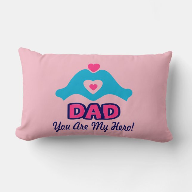 Coussin Rectangle ↷ Aimez-vous papa, vous êtes mon héros Fabulous Lu (Recto)