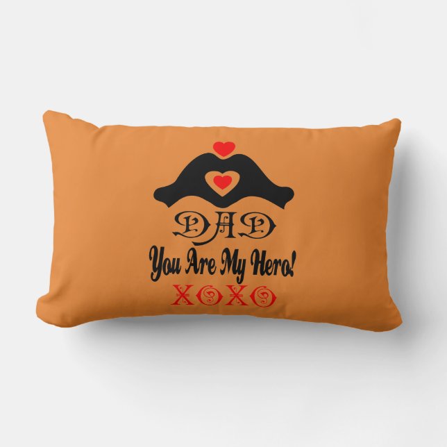 Coussin Rectangle ↷ Aimez-vous papa, vous êtes mon héros Fabulous Lu (Recto)