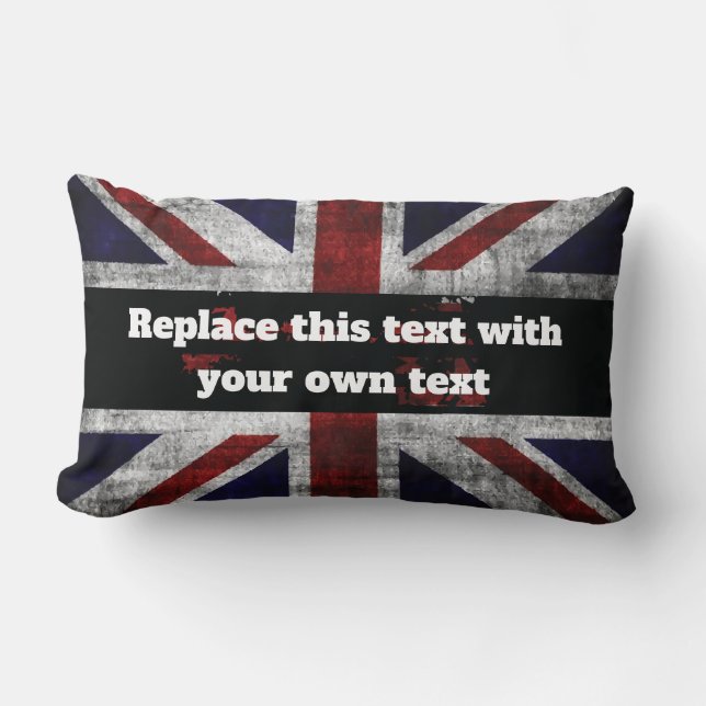 Coussin Rectangle Ajouter du texte sur le drapeau anglais Jeu d'orei (Recto)