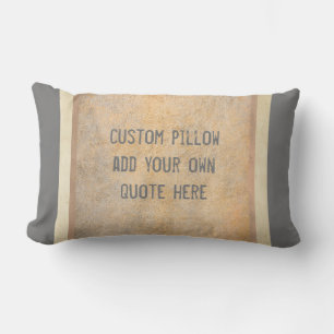 Coussin Rectangle ajouter vos propres bandes de texte neutre gris et