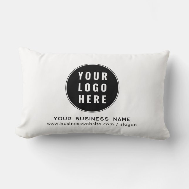 Coussin Rectangle Ajouter votre logo d'entreprise et votre site Web  (Recto)