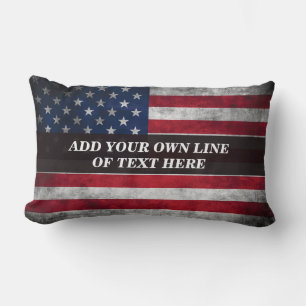 Coussin Rectangle Ajouter votre texte sur le drapeau américain