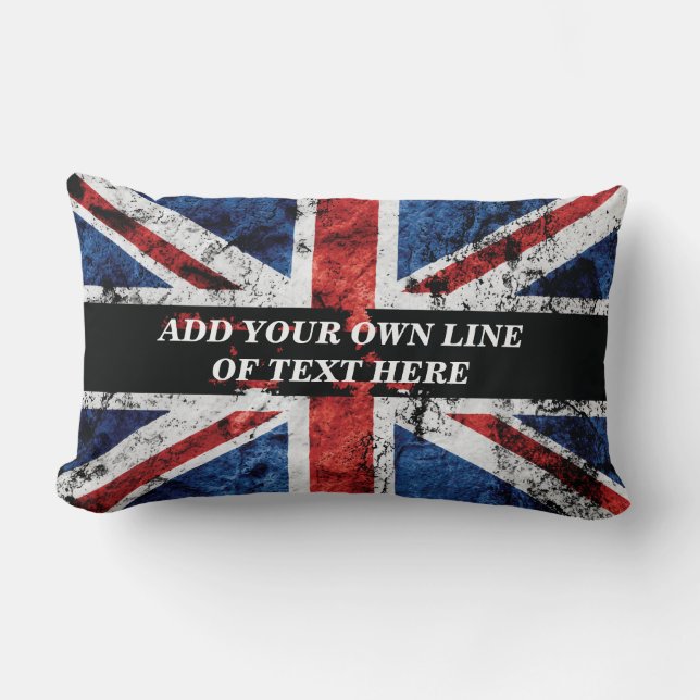 Coussin Rectangle Ajouter votre texte sur le drapeau anglais Jeu d'o (Recto)