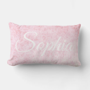 Coussin Rectangle Ajoutez votre nom Light Pink velvet texture imprim