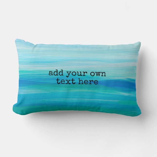 Coussin Rectangle ajoutez votre propre texte aux couleurs de la mer  (Recto)