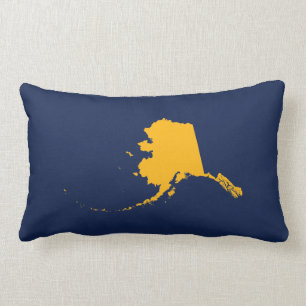 Coussin Rectangle Alaska en bleu et or