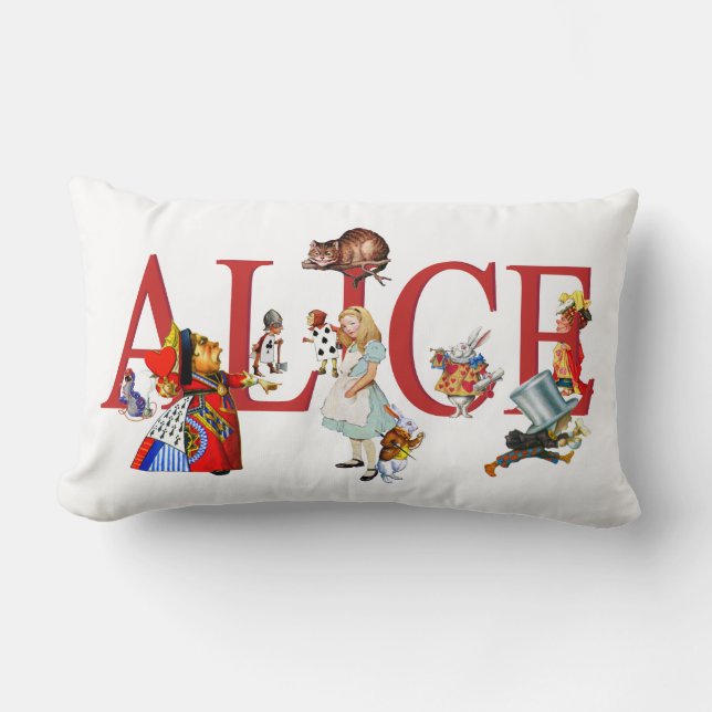 Coussin Rectangle Alice à Wonderland et Friends (Recto)