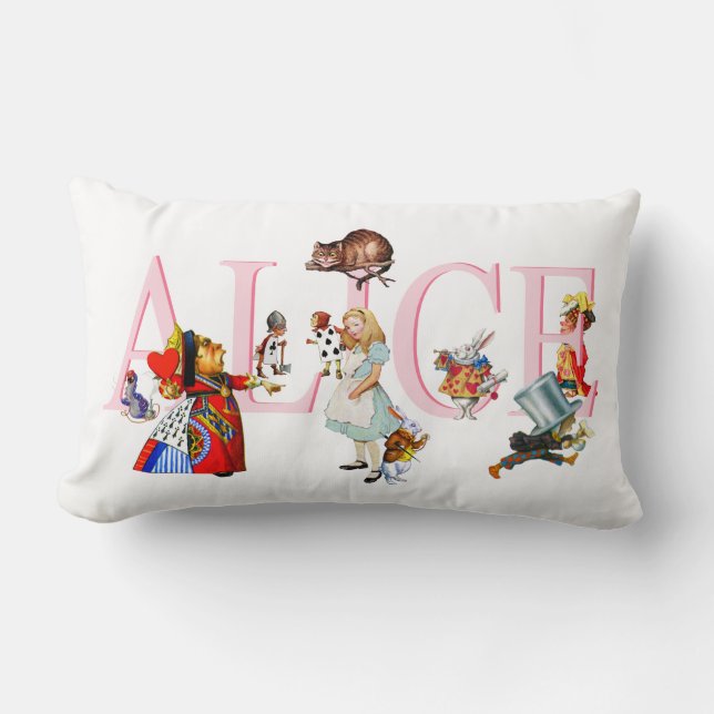 Coussin Rectangle Alice à Wonderland et Friends (Recto)