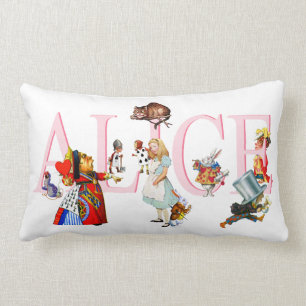 Coussin Rectangle Alice au pays des merveilles et amis