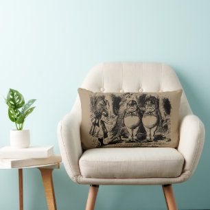 Coussin Rectangle Alice au pays des merveilles vintage, Tweedledum T