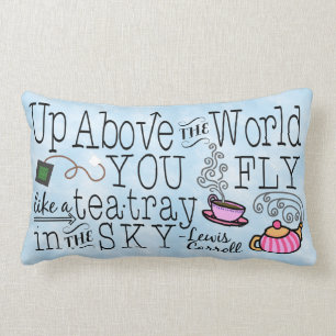 Coussin Rectangle Alice dans la citation lunatique de Carroll de th