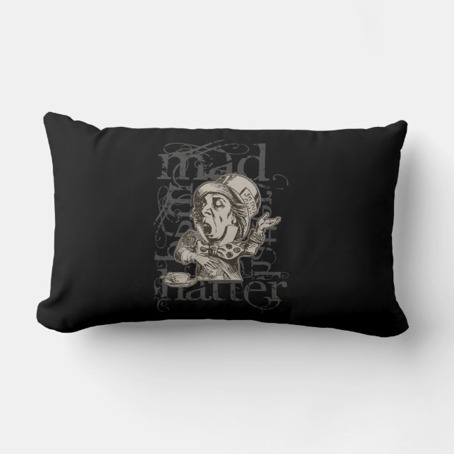 Coussin Rectangle Alice dans la grunge folle de chapelier du pays (Recto)