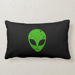 Coussin Rectangle alien vert tête pour science-fiction extraterrestr