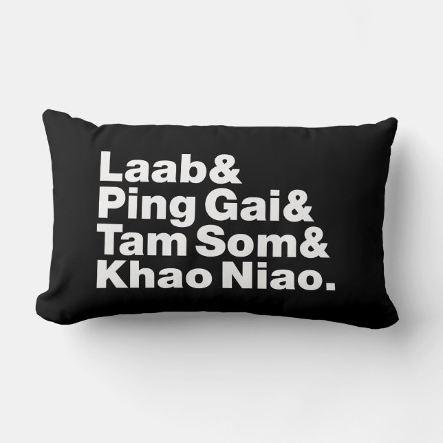 Coussin Rectangle Alimentation de la rue laotienne (Recto)