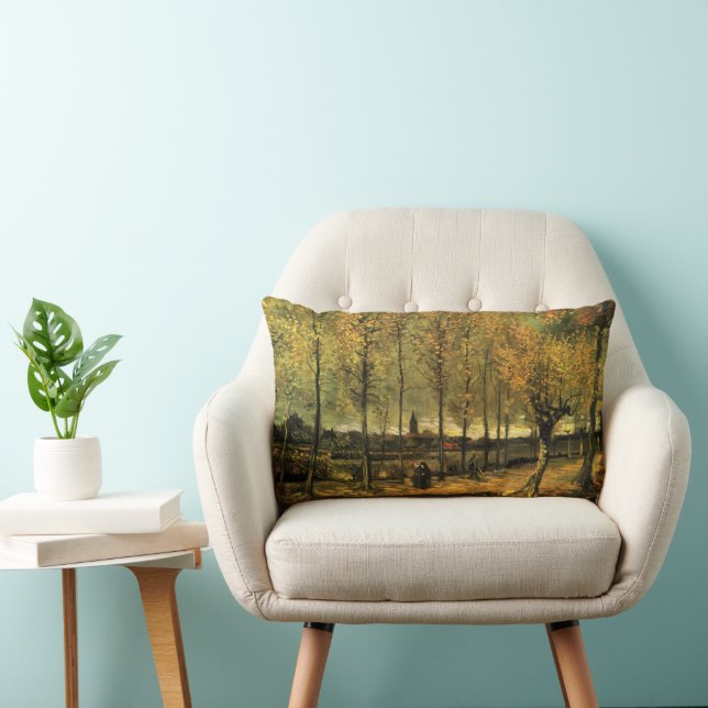 Coussin Rectangle Allée aux peupliers par Vincent van Gogh (Chaise)