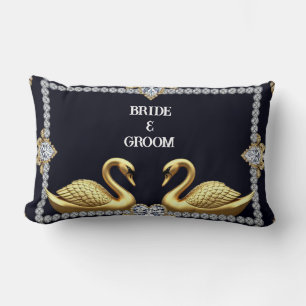 Coussin Rectangle Alliance de mariage Cygne romantique Symbole pour