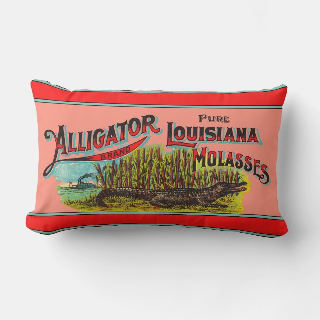 Coussin Rectangle Alligator Louisiana Molasses (Recto)
