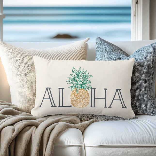 Coussin Rectangle Aloha Hawaiian (Créateur téléchargé)