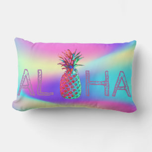 Coussin Rectangle Aloha Hawaiian Pineappa Ombre Holographique