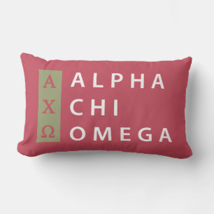 Coussin Rectangle Alpha Chi Omega Logo Empilé