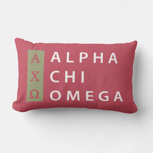 Coussin Rectangle Alpha logo empilé par | d'Omega de Chi (Recto)