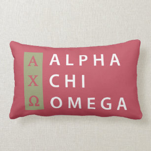 Coussin Rectangle Alpha logo empilé par   d'Omega de Chi