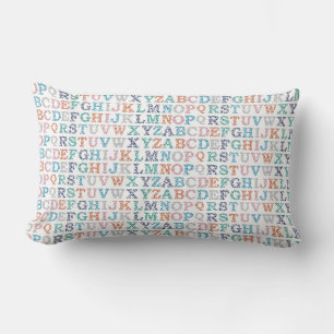 Coussin Rectangle Alphabet arc-en-ciel bulle drôle