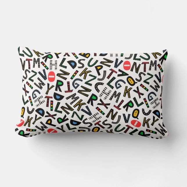 Coussin Rectangle Alphabet Chaos Ludique (Recto)
