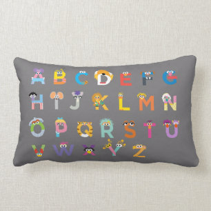 Coussin Rectangle Alphabet de rue Sésame personnalisable