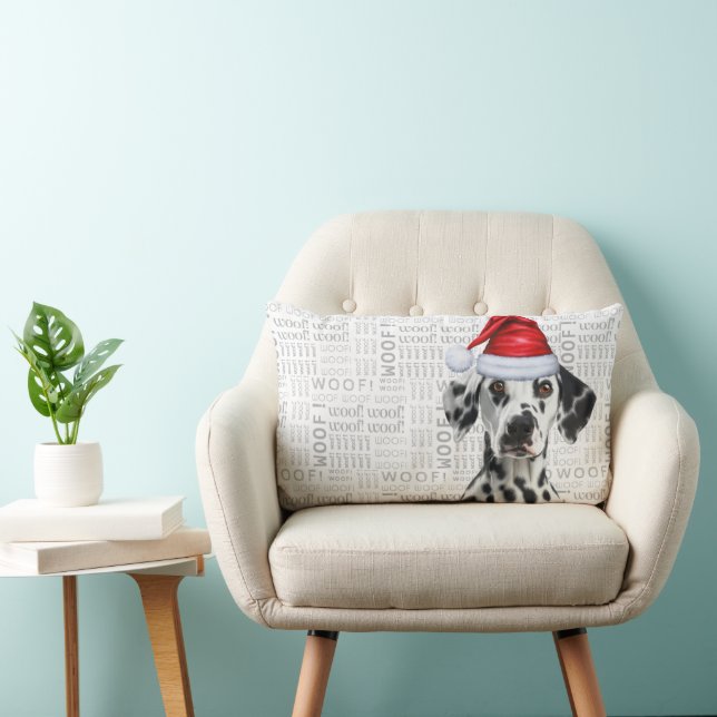 Coussin Rectangle Amateur de chien Noël Mignon Dalmatien Fête (Chaise)