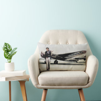Coussin Rectangle Amelia Earhart et son Lockheed Electra Juillet 193