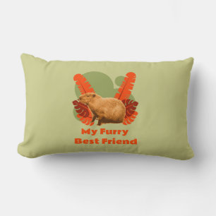 Coussin Rectangle Ami à Fourrure Capybara Animal Tropical