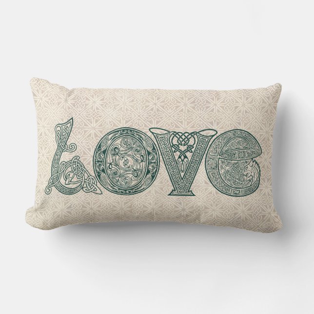 Coussin Rectangle Amour celtique de noeud, le jour de St Patrick, (Recto)