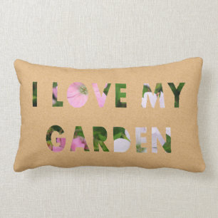 Coussin Rectangle Amour du jardinier I mon texte floral de jardin