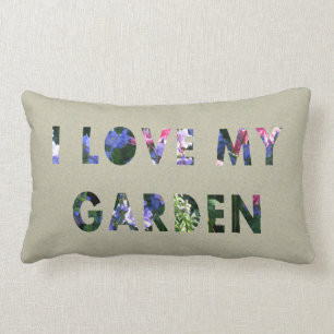 Coussin Rectangle Amour du jardinier I mon texte floral de jardin