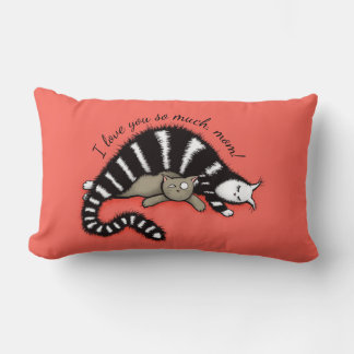 Coussin Rectangle Amour maman chat Kitty mère enfant