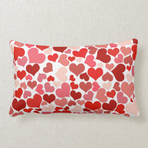 Coussin Rectangle Amour romantique du coeur rose rouge