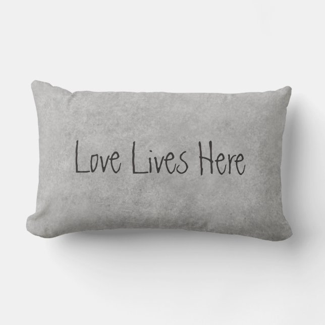 Coussin Rectangle Amour Vit Ici Couples Personnalisé (Recto)