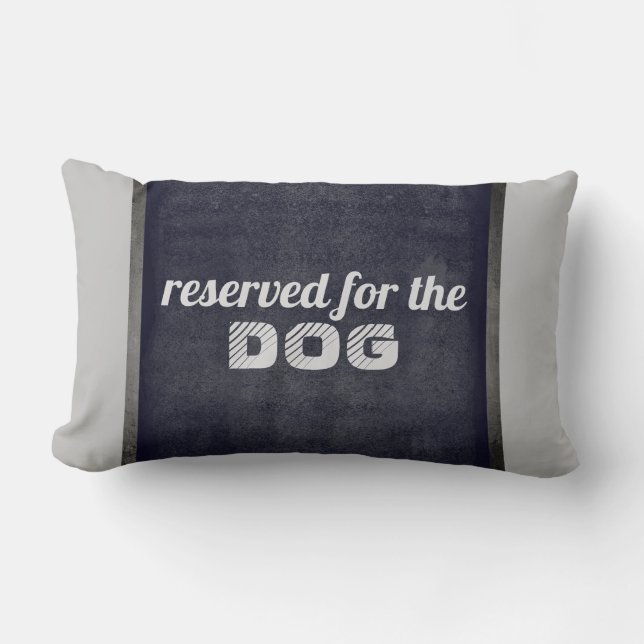 Coussin Rectangle amoureux de les chiens citent humour gris et denim (Recto)