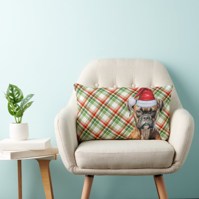 Coussin Rectangle Amoureux des chiens Christmas Boxer Chien et Holid (Chaise)
