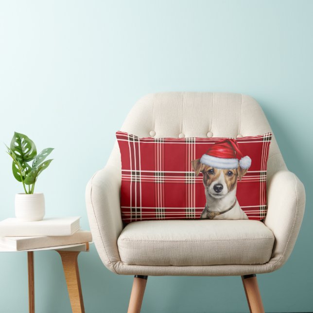 Coussin Rectangle Amoureux des chiens Christmas Jack Russell et Holi (Chaise)