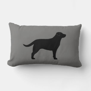 Coussin Rectangle Amoureux des chiens de silhouette du trieur du Lab