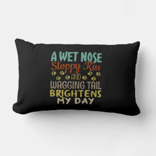 Coussin Rectangle Amoureux des chiens Nez Humide, Citation De Baiser