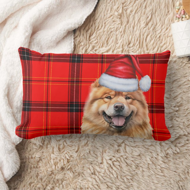 Coussin Rectangle Amoureux des chiens Noël Chow Chow Red Holiday Pla (Couverture)
