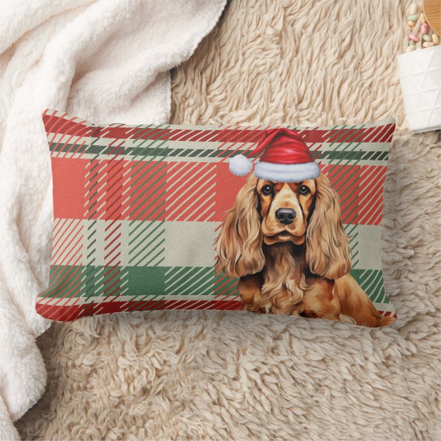 Coussin Rectangle Amoureux des chiens Noël Cocker Spaniel Holiday Pl (Couverture)